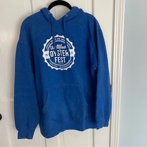 2016 Wellfleet MA Oyster Fest Hoodie Sweatshirt blue sz M